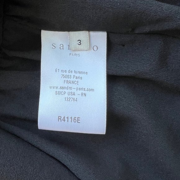 Sandro Paris Replay Mini Dress Women 3 L Pleated Black Trendy Chic Summer Classy - Picture 4 of 10